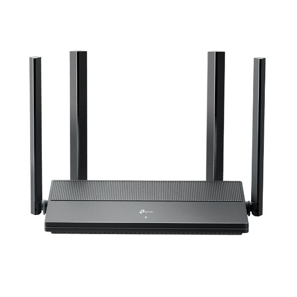Roteador TP-Link EX1500 preto com quatro antenas